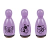 Набор штампов Brunnen Heyda Kегли, (пчелка, божья коровка и бабочка) Фиолетовый-1
